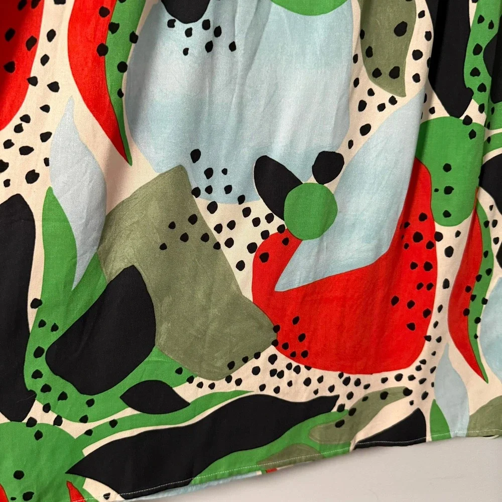 Anthropologie Corey Lynn Calter Midi Skirt Abstract Polka Dot Multicolor XL